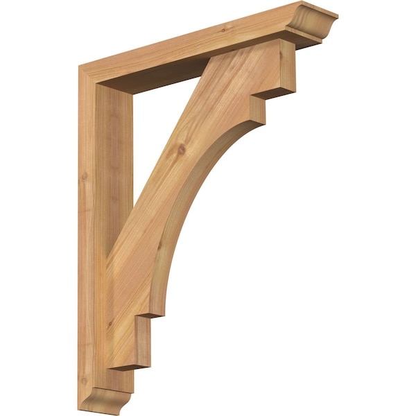 Ekena Millwork Merced Traditional Smooth Bracket w/ Offset Brace, Western Red Cedar, 3 1/2"W x 18"D x 22"H BKT0402X18X22MRC01SWR - main